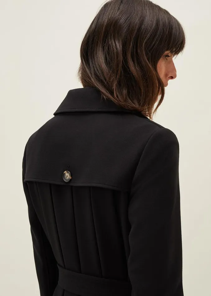 Phase Eight Coats Emmy Pleat Back Trench Coat Black 8211 Women