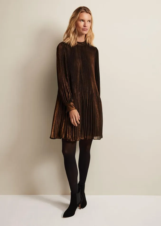 Phase Eight Dresses Annabel Foil Dress Gold 8211 Women
