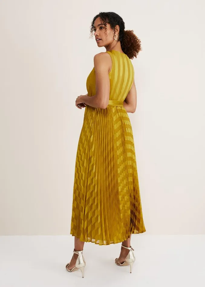 Phase Eight Dresses Beverley Jacquard Stripe Midaxi Dress Chartreuse 8211 Women Phase Eight Dresses Beverley Jacquard Stripe Midaxi Dress Chartreuse 8211 Women