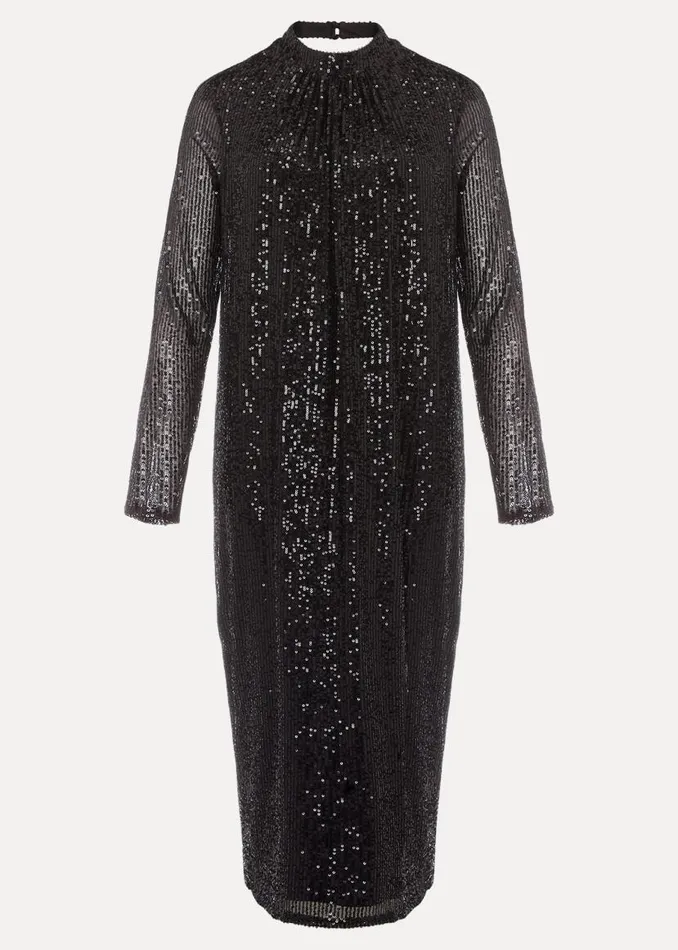 Phase Eight Dresses Cindy Black Sequin Midi Dress Black 8211 Women