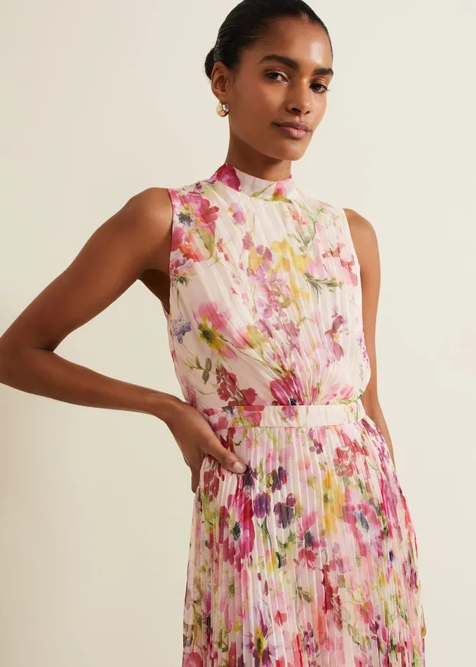 Phase Eight Dresses Dahlia Print Pleat Midaxi Dress Multicoloured 8211 Women Phase Eight Dresses Dahlia Print Pleat Midaxi Dress Multicoloured 8211 Women