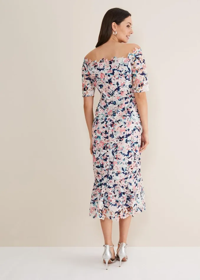 Phase Eight Dresses Elara Floral Bardot Bodycon Midi Dress Multicoloured 8211 Women Phase Eight Dresses Elara Floral Bardot Bodycon Midi Dress Multicoloured 8211 Women