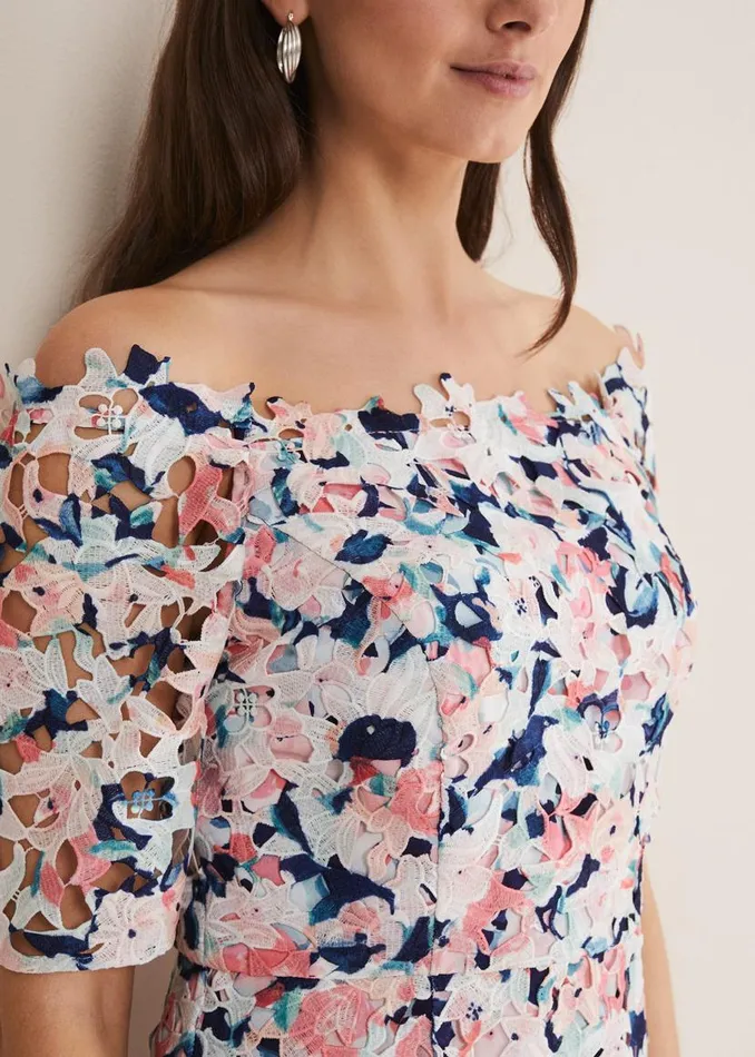 Phase Eight Dresses Elara Floral Bardot Bodycon Midi Dress Multicoloured 8211 Women Phase Eight Dresses Elara Floral Bardot Bodycon Midi Dress Multicoloured 8211 Women