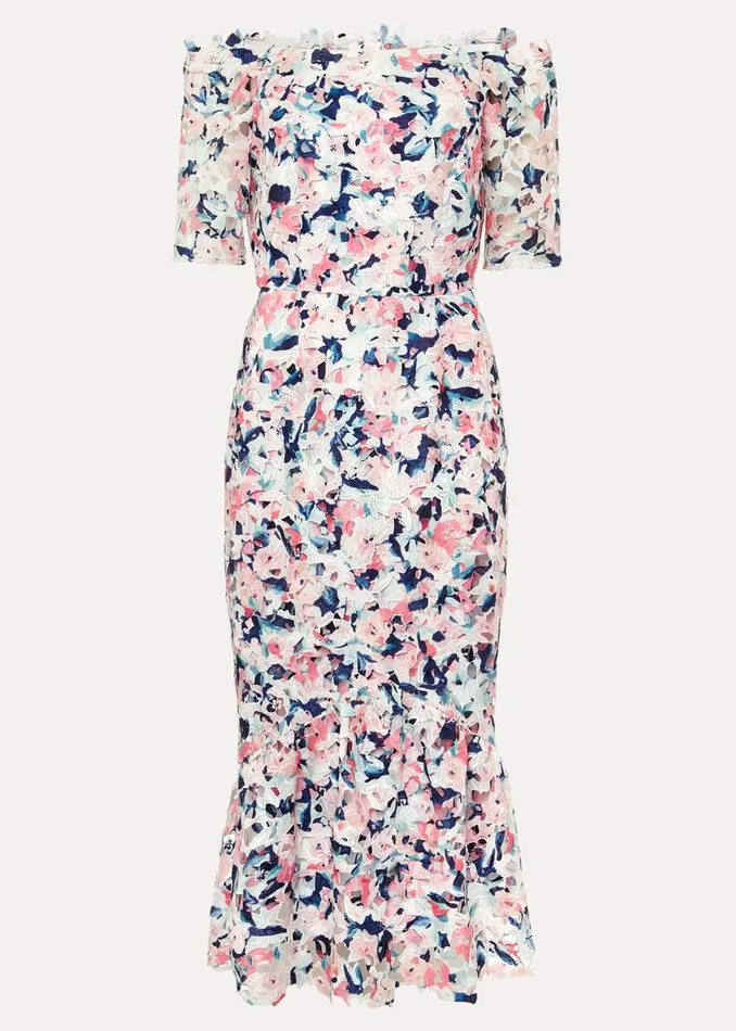 Phase Eight Dresses Elara Floral Bardot Bodycon Midi Dress Multicoloured 8211 Women Phase Eight Dresses Elara Floral Bardot Bodycon Midi Dress Multicoloured 8211 Women