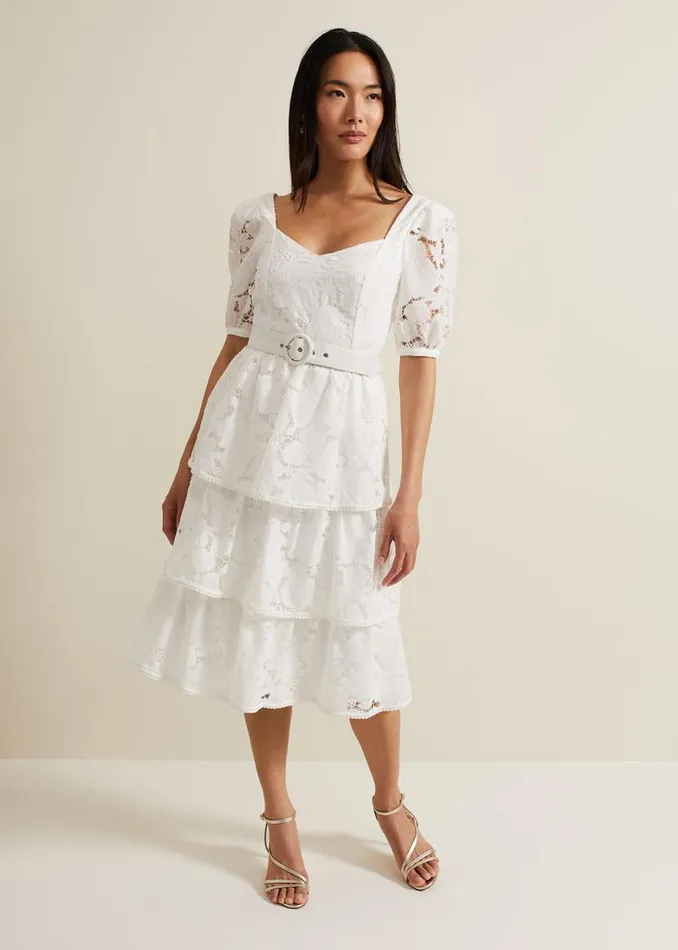 Phase Eight Dresses Elyse Lace Tiered Wedding Dress Ivory 8211 Women