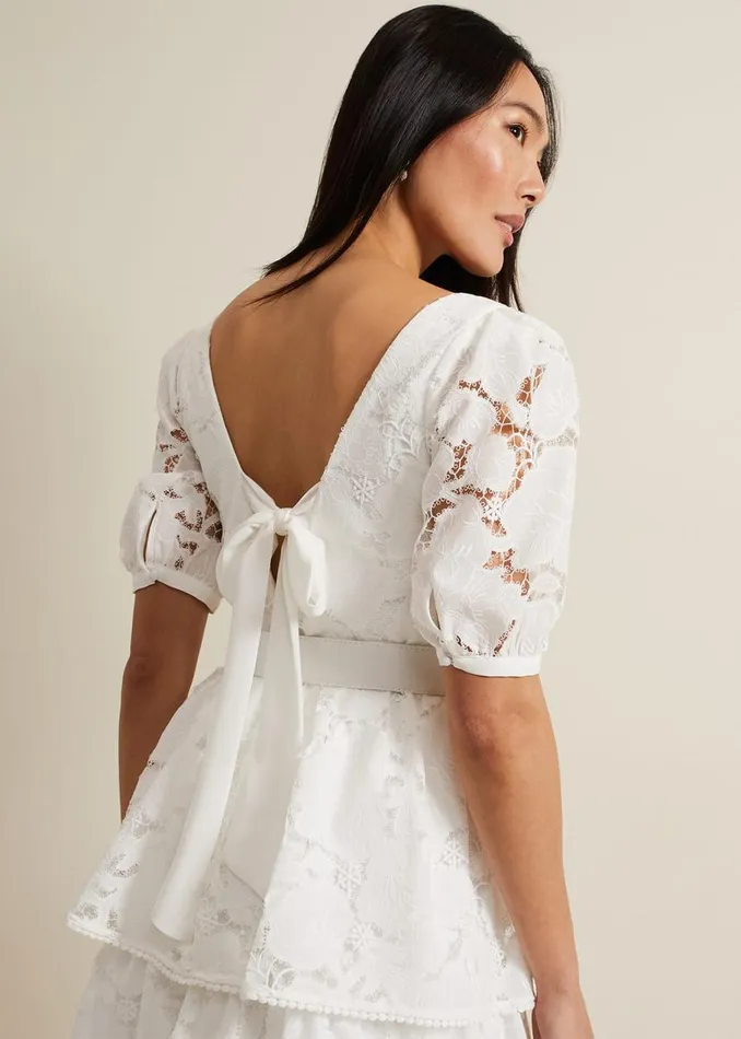 Phase Eight Dresses Elyse Lace Tiered Wedding Dress Ivory 8211 Women
