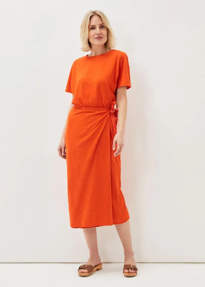 Phase Eight Dresses Emmalyn Cotton Midi Dress Tangerine 8211 Women