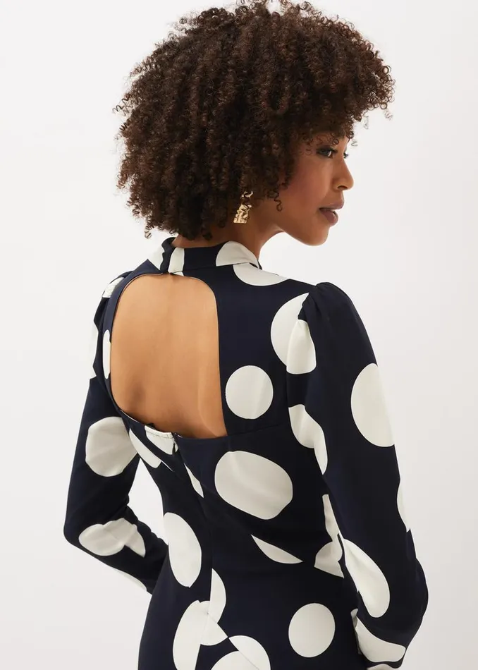 Phase Eight Dresses Gabi Spot Print Asymmetric Hem Dress Navyivory 8211 Women Phase Eight Dresses Gabi Spot Print Asymmetric Hem Dress Navyivory 8211 Women