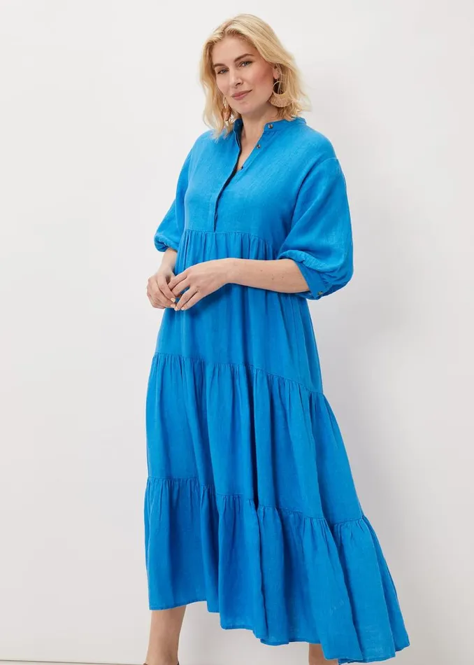 Phase Eight Dresses Gracie Tiered Maxi Dress Azure Blue 8211 Women