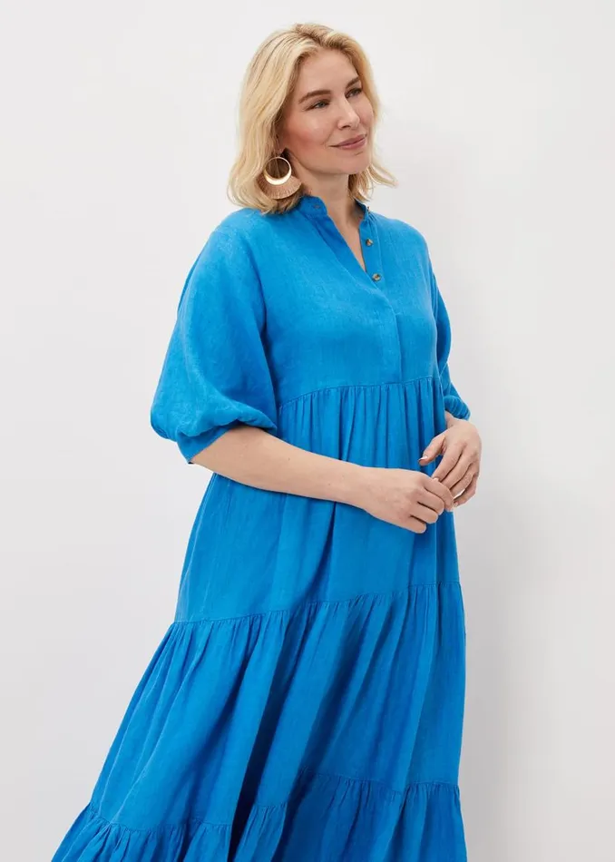 Phase Eight Dresses Gracie Tiered Maxi Dress Azure Blue 8211 Women