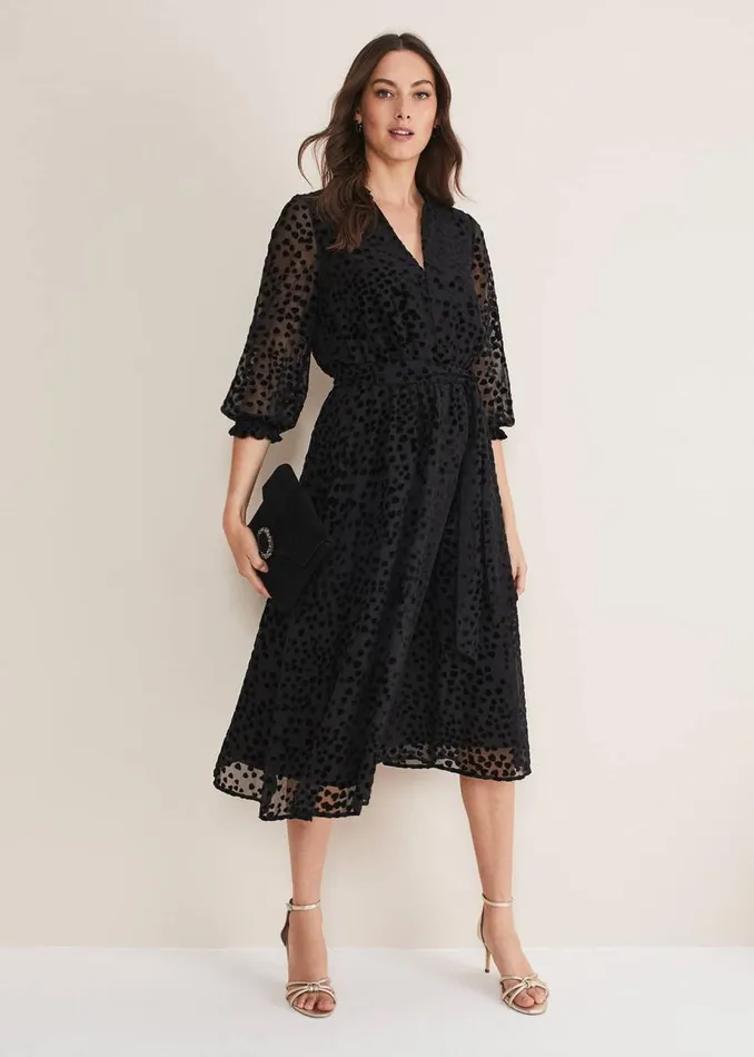 Phase Eight Dresses Isador Textured Fit And Flare Midi Dress Black 8211 Women Phase Eight Dresses Isador Textured Fit And Flare Midi Dress Black 8211 Women
