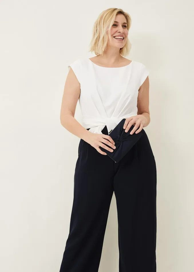 Phase Eight Dresses Janey Knot Detail Jumpsuit Ivorynavy 8211 Women