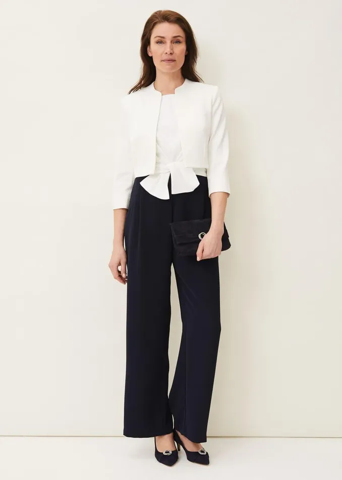 Phase Eight Dresses Janey Knot Detail Jumpsuit Ivorynavy 8211 Women