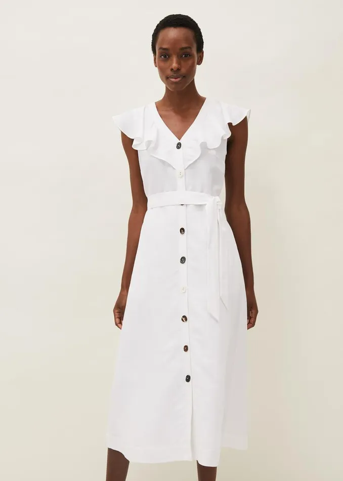 Phase Eight Dresses Jemima Linen Shirt Dress White 8211 Women