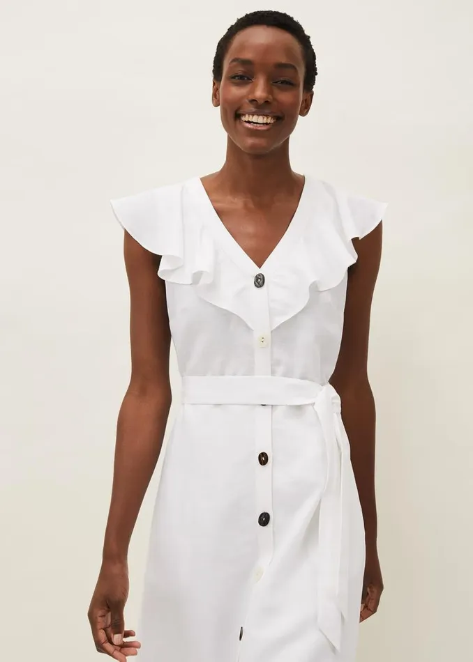 Phase Eight Dresses Jemima Linen Shirt Dress White 8211 Women