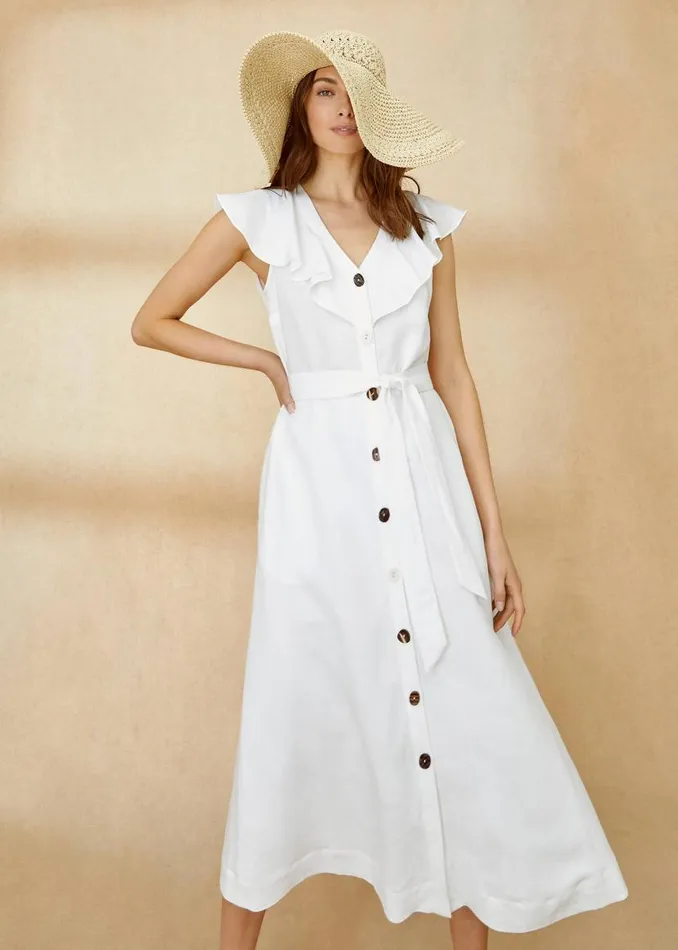 Phase Eight Dresses Jemima Linen Shirt Dress White 8211 Women