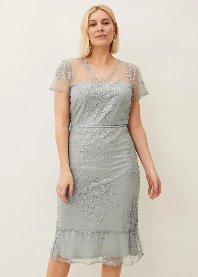 Phase Eight Dresses Juliana Floral Embroidered Dress Eau De Nil 8211 Women