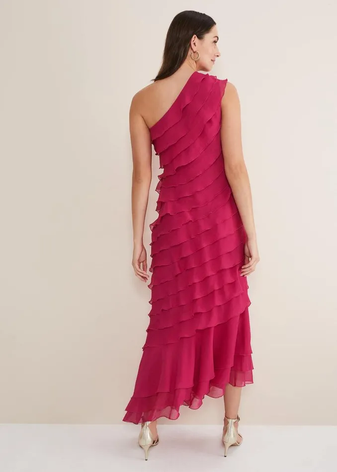 Phase Eight Dresses Kelsey Layered One Shoulder Maxi Dress Fuschia 8211 Women Phase Eight Dresses Kelsey Layered One Shoulder Maxi Dress Fuschia 8211 Women