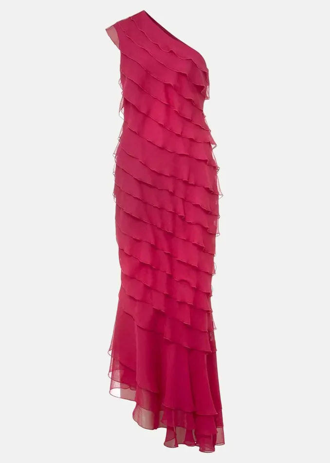 Phase Eight Dresses Kelsey Layered One Shoulder Maxi Dress Fuschia 8211 Women Phase Eight Dresses Kelsey Layered One Shoulder Maxi Dress Fuschia 8211 Women