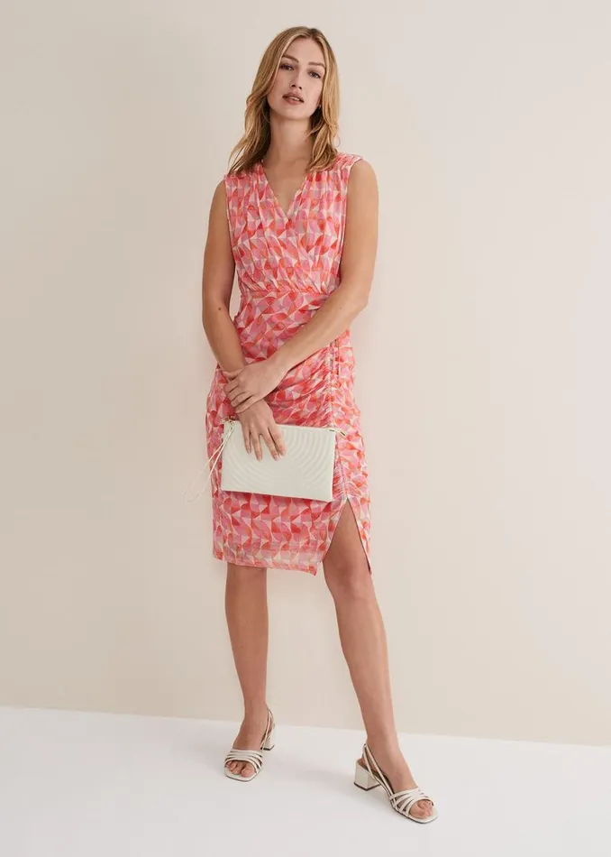 Phase Eight Dresses Khy Geo Wrap Mini Dress Pink Multi 8211 Women