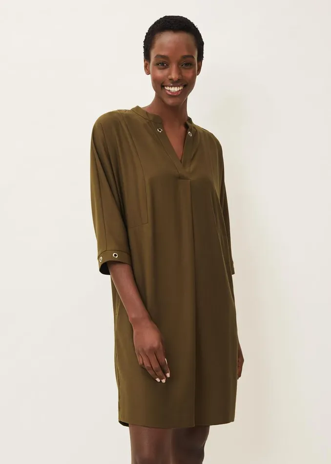 Phase Eight Dresses Kiran Eyelet Tunic Dress Khaki 8211 Women