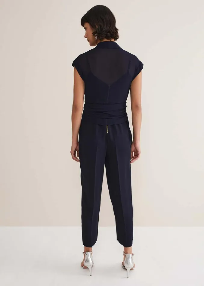 Phase Eight Dresses Leonora Chiffon Overlay Jumpsuit Navy 8211 Women