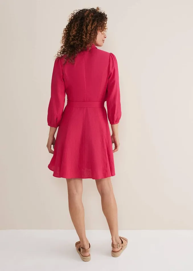 Phase Eight Dresses Lucie Linen Shirt Dress Pink 8211 Women