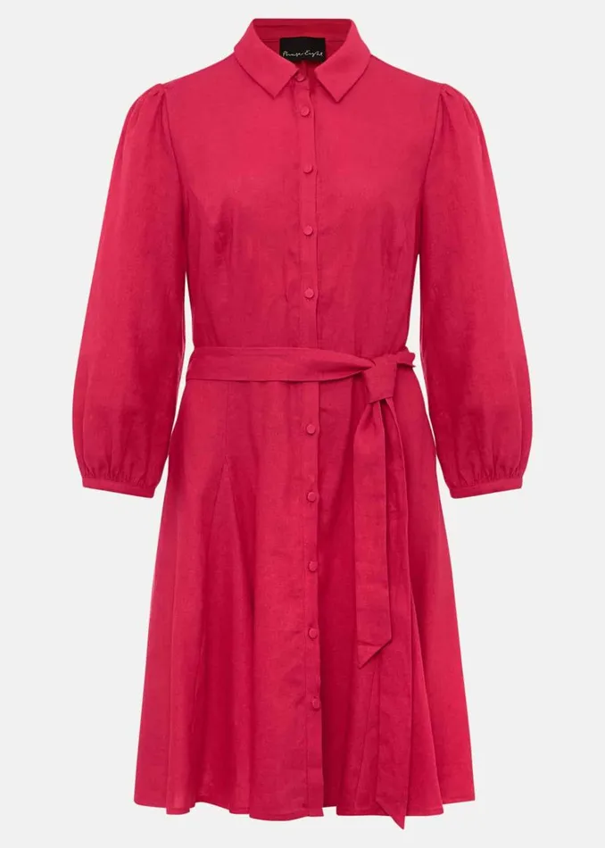 Phase Eight Dresses Lucie Linen Shirt Dress Pink 8211 Women