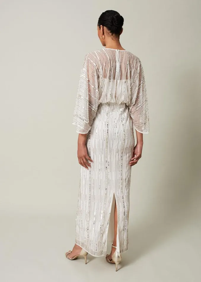 Phase Eight Dresses Melanie Embellished Maxi Dress Ivory 8211 Women
