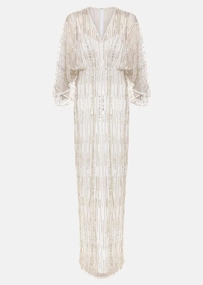 Phase Eight Dresses Melanie Embellished Maxi Dress Ivory 8211 Women