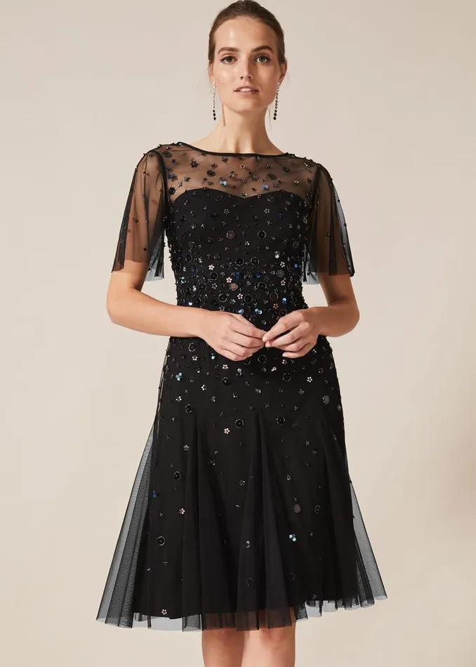 Phase Eight Dresses Molly Short Sequin Dress Blackmulti 8211 Women