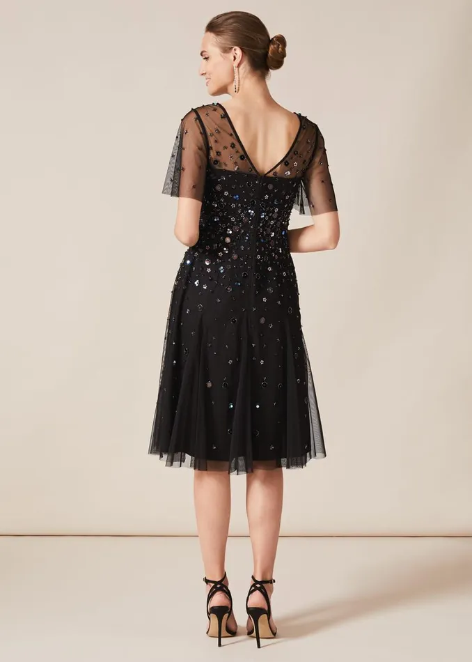 Phase Eight Dresses Molly Short Sequin Dress Blackmulti 8211 Women