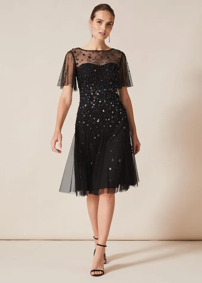 Phase Eight Dresses Molly Short Sequin Dress Blackmulti 8211 Women