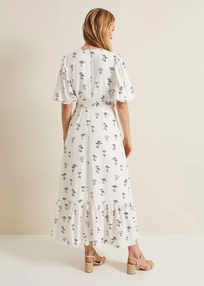 Phase Eight Dresses Nelly Linen Wrap Midi Dress Cream 8211 Women