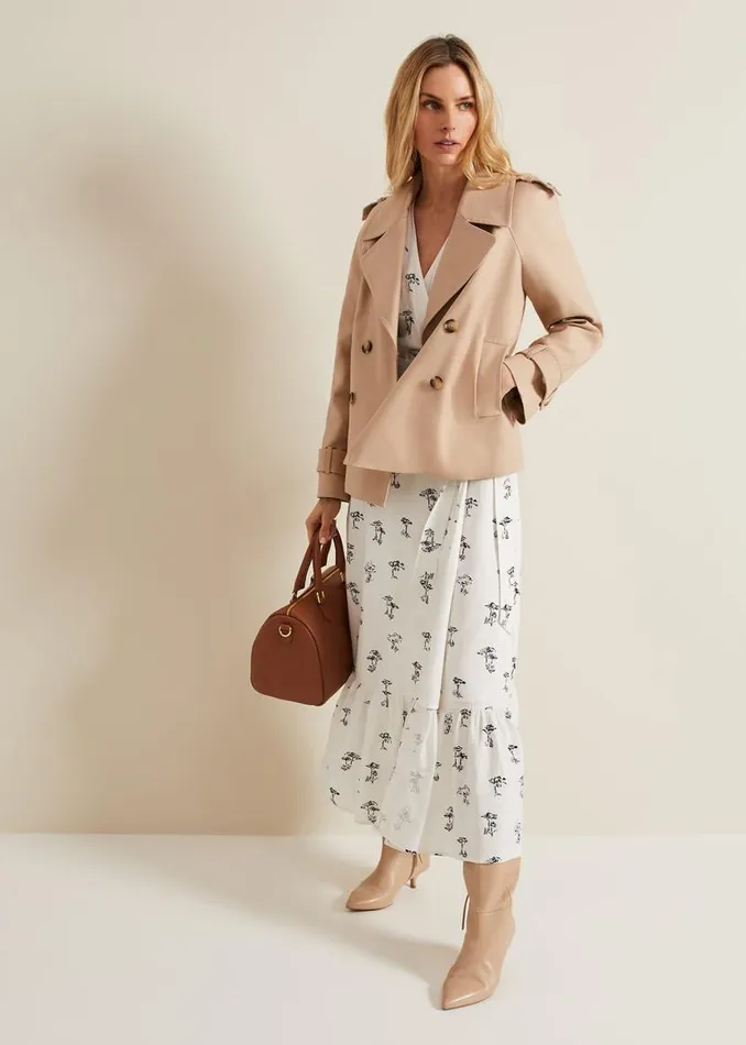 Phase Eight Dresses Nelly Linen Wrap Midi Dress Cream 8211 Women