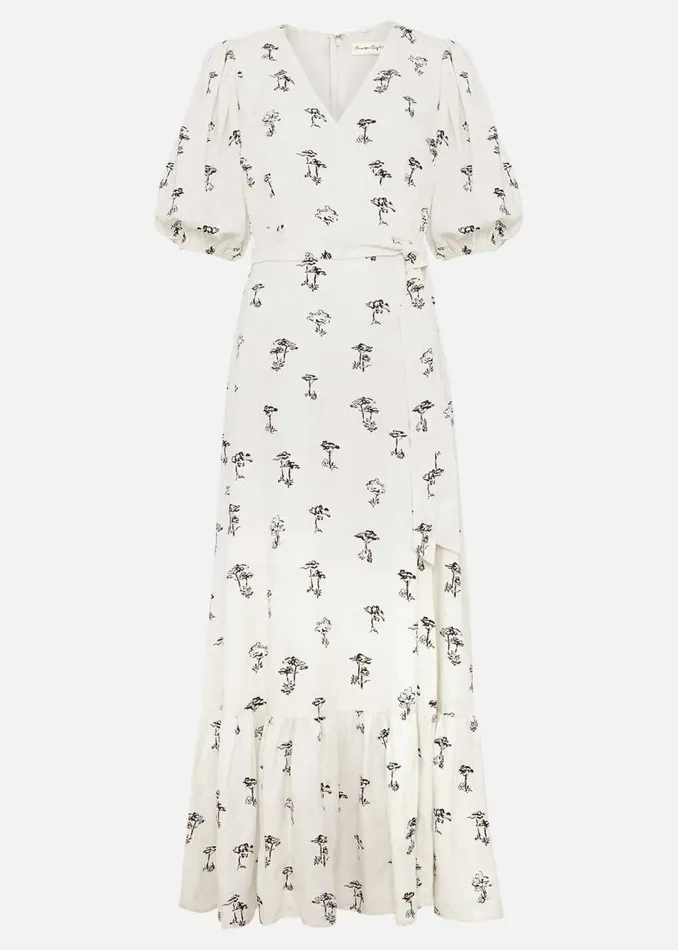 Phase Eight Dresses Nelly Linen Wrap Midi Dress Cream 8211 Women