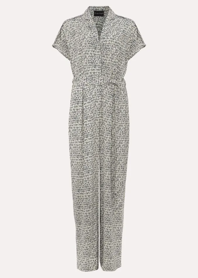 Phase Eight Dresses Paige Abstract Print Jumpsuit Navyivory 8211 Women