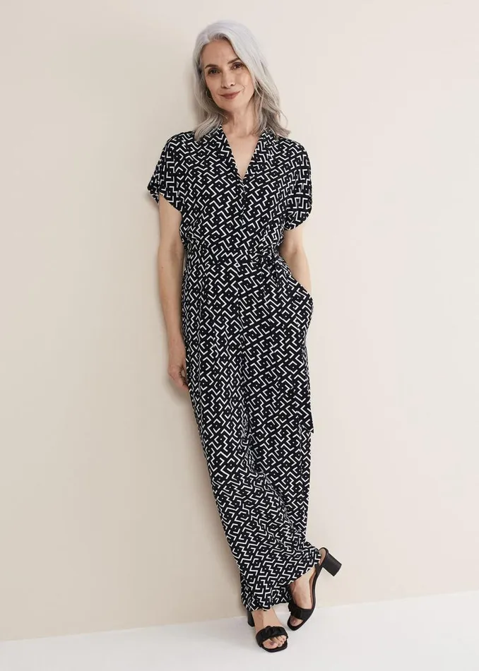 Phase Eight Dresses Paige Abstract Print Wide Leg Jumpsuit Navyivory 8211 Women Phase Eight Dresses Paige Abstract Print Wide Leg Jumpsuit Navyivory 8211 Women