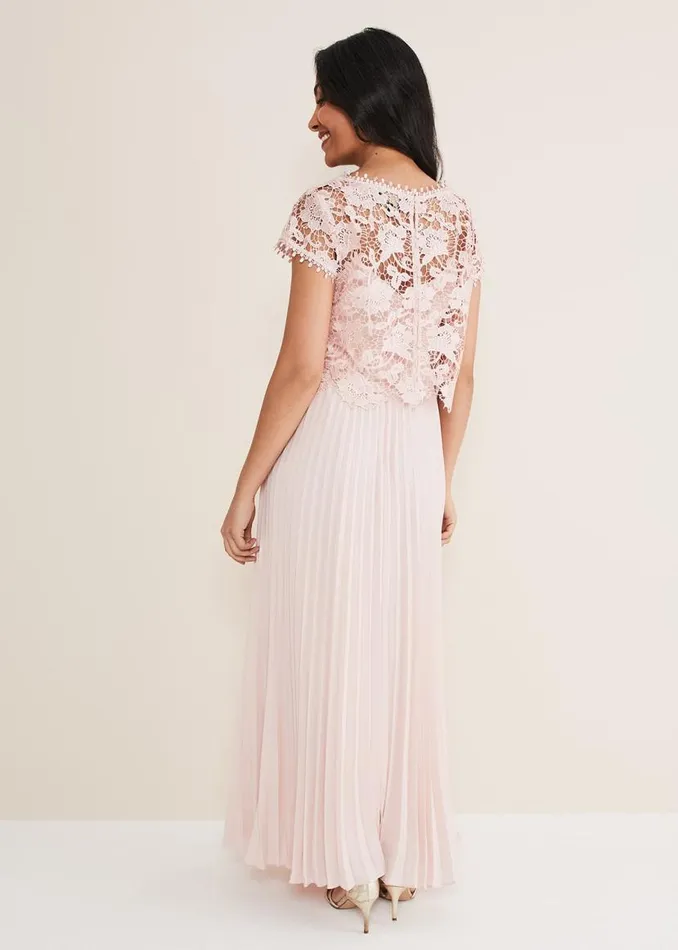 Phase Eight Dresses Petite Michelle Lace Pleated Maxi Dress Antique Rose 8211 Women Phase Eight Dresses Petite Michelle Lace Pleated Maxi Dress Antique Rose 8211 Women