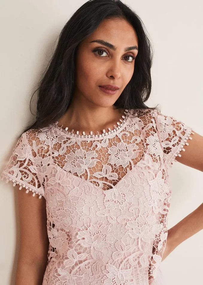 Phase Eight Dresses Petite Michelle Lace Pleated Maxi Dress Antique Rose 8211 Women Phase Eight Dresses Petite Michelle Lace Pleated Maxi Dress Antique Rose 8211 Women