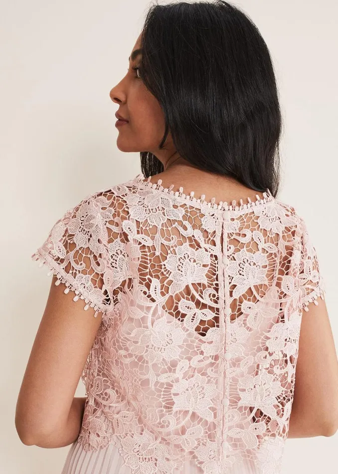 Phase Eight Dresses Petite Michelle Lace Pleated Maxi Dress Antique Rose 8211 Women Phase Eight Dresses Petite Michelle Lace Pleated Maxi Dress Antique Rose 8211 Women