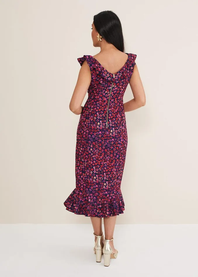 Phase Eight Dresses Petite Viola VNeck Ditsy Frill Dress Navymulti 8211 Women Phase Eight Dresses Petite Viola VNeck Ditsy Frill Dress Navymulti 8211 Women