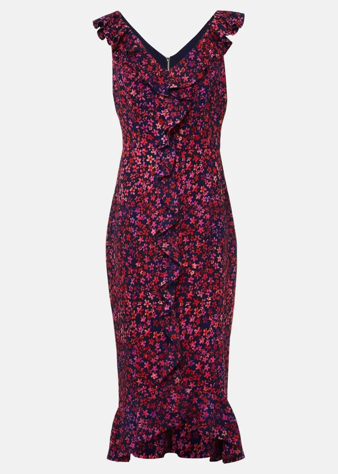 Phase Eight Dresses Petite Viola VNeck Ditsy Frill Dress Navymulti 8211 Women Phase Eight Dresses Petite Viola VNeck Ditsy Frill Dress Navymulti 8211 Women