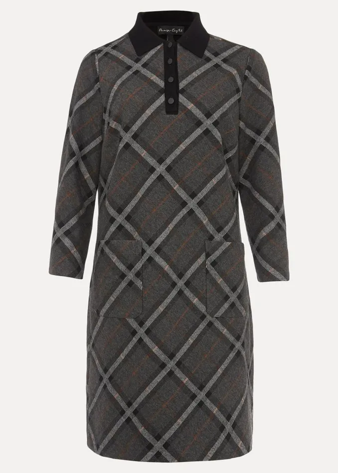 Phase Eight Dresses Rayia Check Tunic Dress Blackgrey 8211 Women