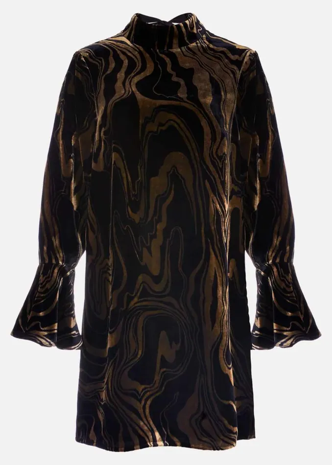 Phase Eight Dresses Rayna Velvet Swirl Mini Dress Black 8211 Women