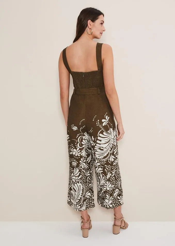 Phase Eight Dresses Rosalia Wide Leg Jumpsuit Khaki 8211 Women