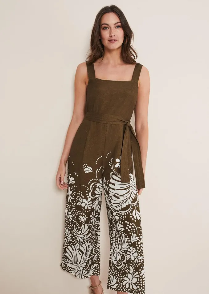 Phase Eight Dresses Rosalia Wide Leg Jumpsuit Khaki 8211 Women
