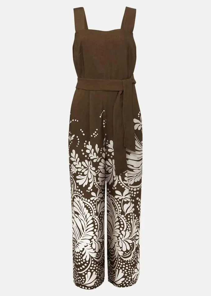 Phase Eight Dresses Rosalia Wide Leg Jumpsuit Khaki 8211 Women