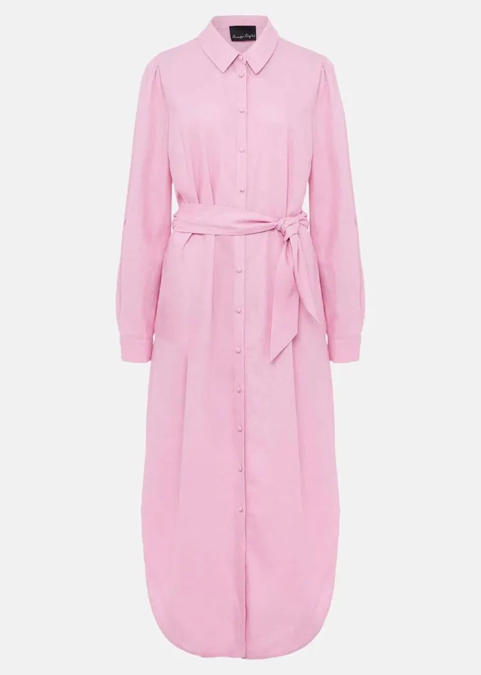 Phase Eight Dresses Rosalina Pink Linen Shirt Dress Pink 8211 Women