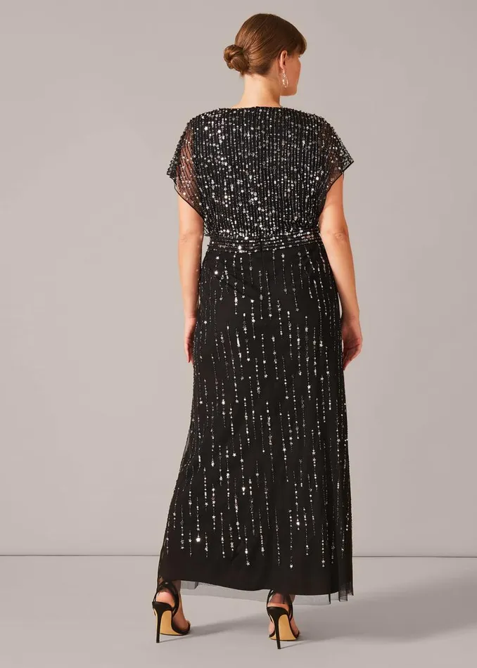 Phase Eight Dresses Shante Sequin Maxi Dress Black 8211 Women